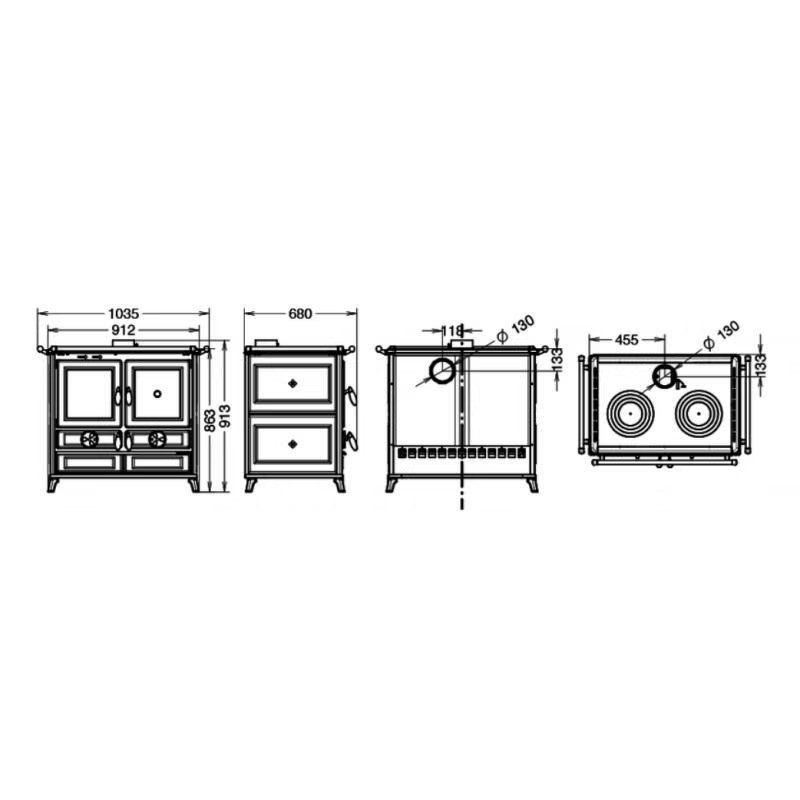 Thermorossi Viola Evo Holzofen – 12,1 kW – Bild 7